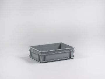 E-line Normbox stackable bin 400x300x120 mm, 10L grey PP recycle