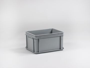 E-line Normbox stackable bin 400x300x220 mm, 20L grey PP recycle