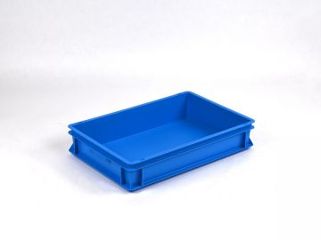 Normbox stapelbare kunststof bak 600x400x120 mm, 20L PP virgin blauw 