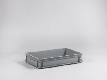 E-line Normbox stackable bin 600x400x120 mm, 20L grey PP recycle