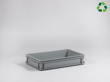 E-line Normbox stackable bin 600x400x120 mm, 20L grey PP recycle