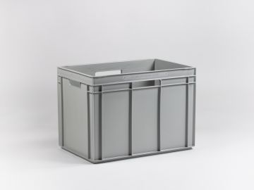 E-line Normbox stackable bin 600x400x425 mm, 90L grey PP recycle