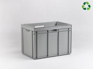 E-line Normbox stackable bin 600x400x425 mm, 90L grey PP recycle