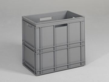 Normbox stackable bin 600x400x544 mm, 100L grey Virgin PP