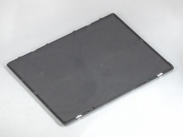 Kunststof euronorm scharnierdeksel 800x600 mm, met snapsluitingen, grijs