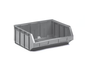Stapelbare magazijnbak 23 liter, 345/300x406x164mm, grijs
