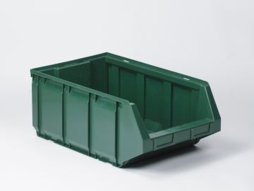 Stapelbare magazijnbak 55,0 liter, 600/520x372x250 mm, groen