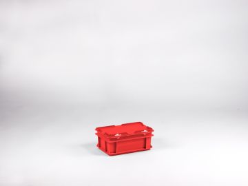 Stacking container 300x200x133 mm, 5L with lid, red