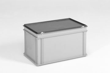 Stacking container 600x400x340 mm, 60L with lid