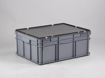 Stacking container 800x600x325 mm, 134L with lid