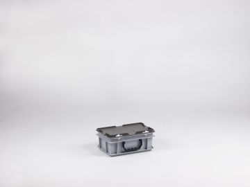 Euroline stackable plastic case, 300x200x135 mm, 5L with one handle PP virgin grey