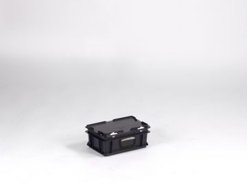 Euroline stackable ESD conductive case, 300x200x135 mm, 5L with one handle