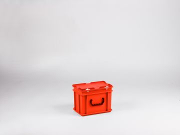 Kunststof koffer 300x200x220 mm met een greep, 9 l. rood