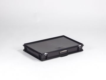 Euroline stackable ESD conductive case, 600x400x90 mm, 14L with one handle