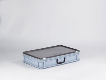 E-line Euroline stackable plastic case, 600x400x135 mm, 20L with one handle PP recycle