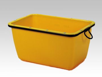 Mortar tub 200 L, with hinges, yellow