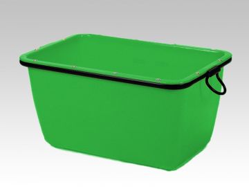 Mortar tub 200 L, with hinges, green