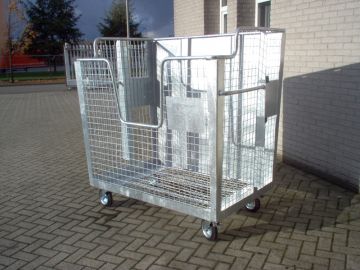 Mesh container 2000 L 1665x1074x1640 mm on 4 wheels