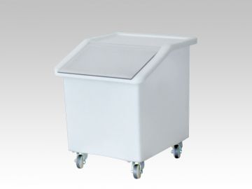 Large volume container on wheels 142 l. on wheels, white