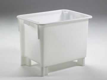 Kunststof stapelbare Euronorm bak 800x600x600 mm, 170 liter, 4 poten, wit
