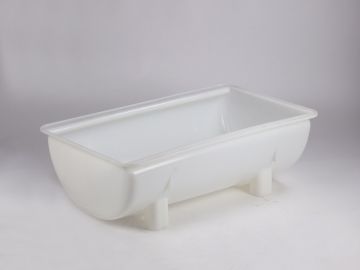 Large volume container 100 l. with drain, on 4 feet, white