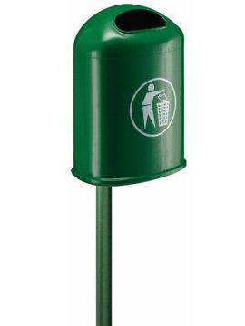 Green pole ø60x1800 mm for trash can incl. mounting material