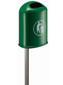 Galvanized pole ø60x1800 mm for trash can incl. mounting material
