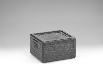EPP isolatiebak 390x330x230 mm, 15 liter, met deksel, zwart