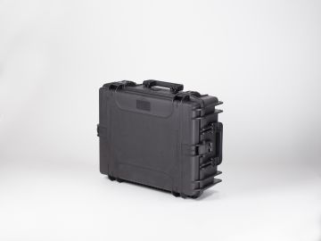 Schokbestendige waterdichte koffer, 594x473x215 mm, zwart, incl. plukschuim