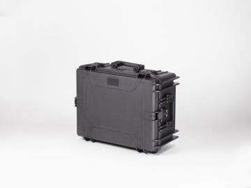 Schokbestendige waterdichte koffer, 594x473x270 mm, zwart, incl. plukschuim