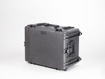 Shockproof waterproof case, 687x528x366 mm, black, incl. block foam