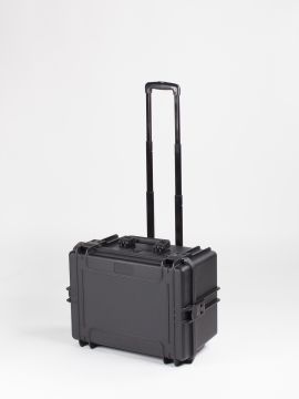 Schokbestendige waterdichte trolley, 555x437x326 mm, zwart, incl. plukschuim