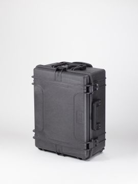 Schokbestendige waterdichte trolley, 604x473x283 mm, zwart, incl. plukschuim