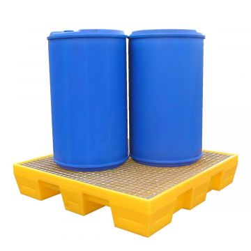 Lekbak 220 liter, voor 1 à 2 vaten met gegalvaniseerd rooster