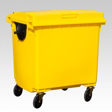 Wheelie bin 1000 liter, 1370x1085x1315 mm, yellow