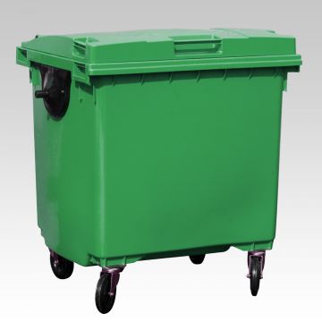 Wheelie bin 1000 liter, 1370x1085x1315 mm, green