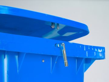 Afvalcontainer 240 liter, blauw met 3-kantslot