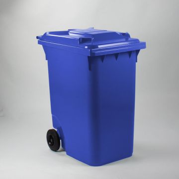 Afvalcontainer 360 liter, blauw met deksel