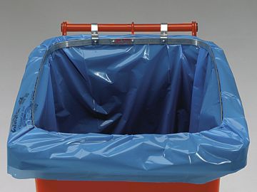 Garbage bagholder for 120 l. wheelie bin, with 2 hinges