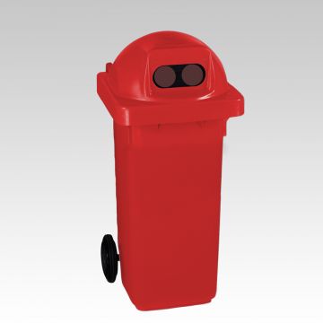 Afvalcontainer, 500x580x1080 mm 120 liter, boldeksel 2 ovale gaten