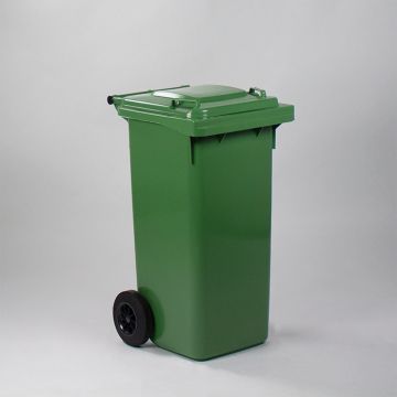 2-wiel afvalcontainer, 480x550x940 mm, 120 l. met deksel, groen