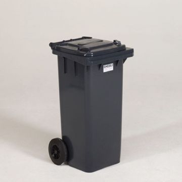2-wiel afvalcontainer, 480x550x940 mm, 120 l. Met deksel, grijs
