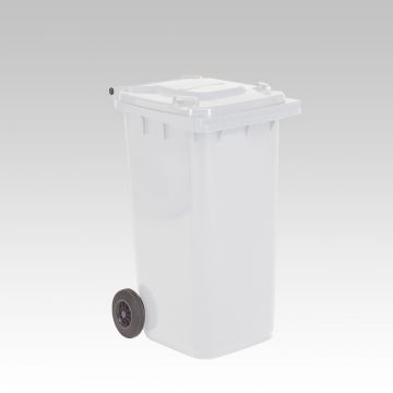 2-wiel container, 580x740x1070 mm, 240 l. met deksel, wit
