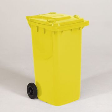 2-wiel container, 580x740x1070 mm, 240 l. met deksel, geel
