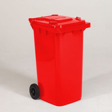 2-wiel container, 580x740x1070 mm, 240 l. met deksel, rood
