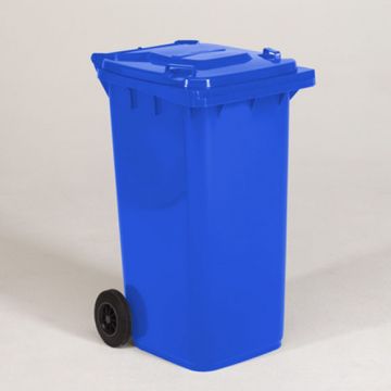 2-wiel container, 580x740x1070 mm, 240 l. met deksel, blauw