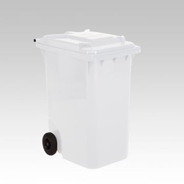 2-wiel container, 600x890x1100 mm, 360 l. met deksel, wit