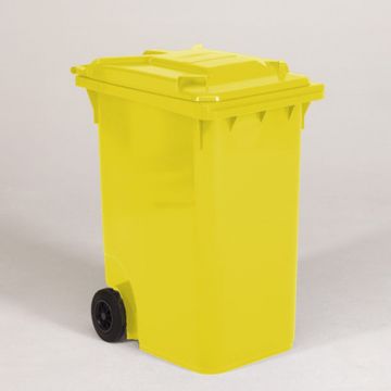 2-wiel container, 600x890x1100 mm, 360 l. met deksel, geel