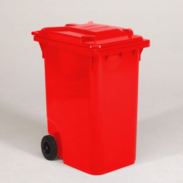 2-wiel container, 600x890x1100 mm, 360 l. met deksel, rood