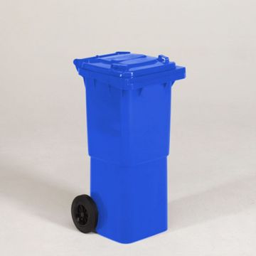 2-Wiel container 60 liter met deksel blauw